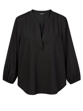 J. Crew Black Split-Neck Long-Sleeve Tunic